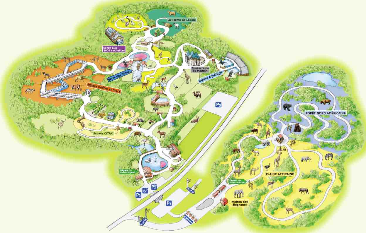 Safari de Peaugres : plan du parc et des animaux - Instinct Animal