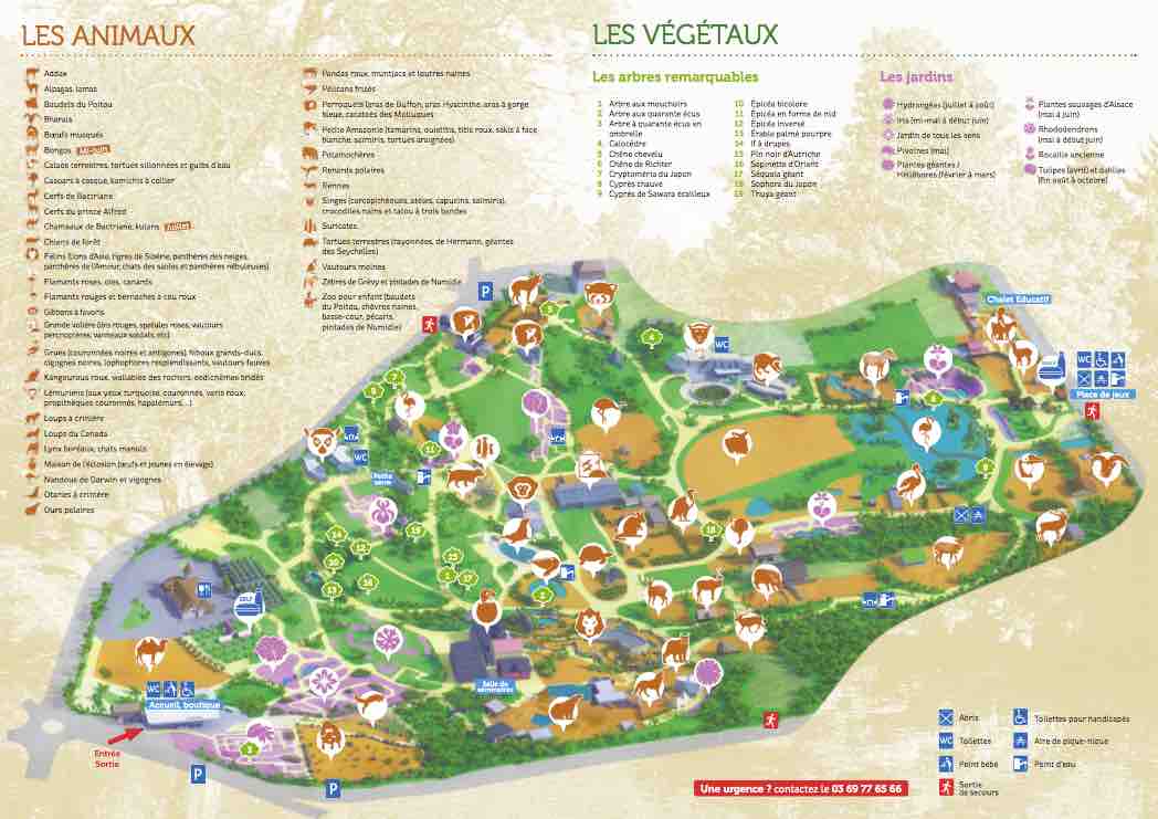 plan du zoo de Mulhouse, parc zoologique et botanique - Instinct animal