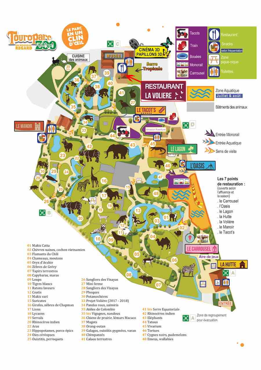 Touroparc Zoo : Plan du parc et des animaux - Instinct Animal