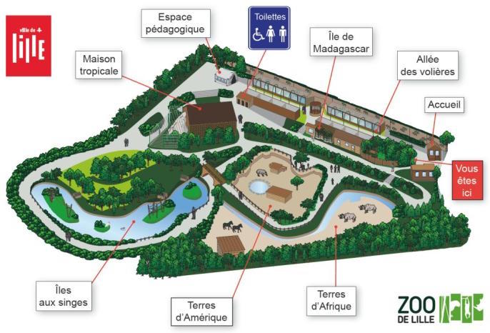 plan du Zoo de Lille, parc zoologique du Nord - Instinct animal