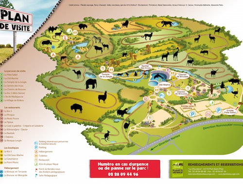 plan du zoo Planète Sauvage, parc zoologique de Nantes - Instinct animal