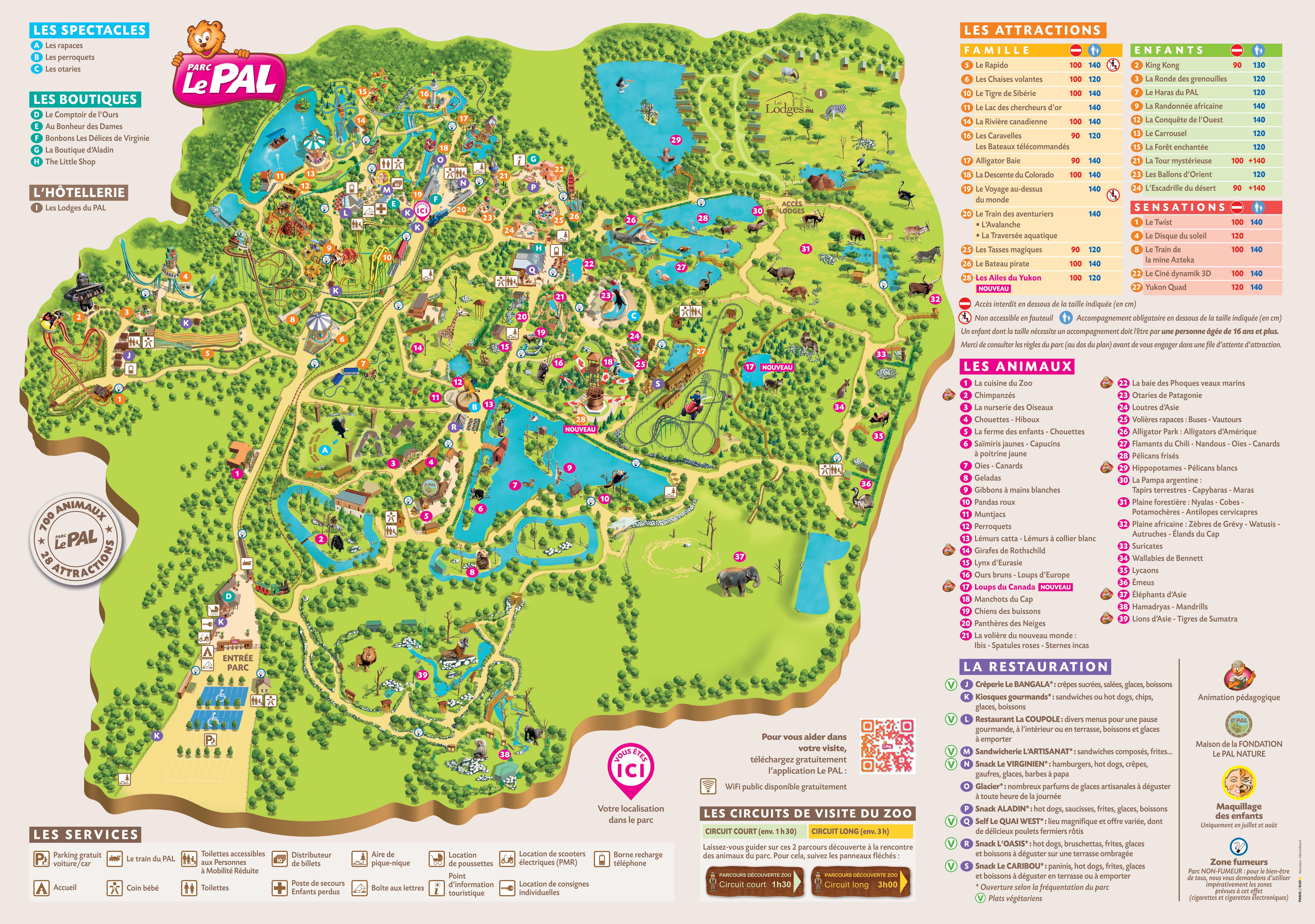 Zoo Le Pal : plan du parc - Guide de visite : tarif, billet, horaires - Instinct Animal
