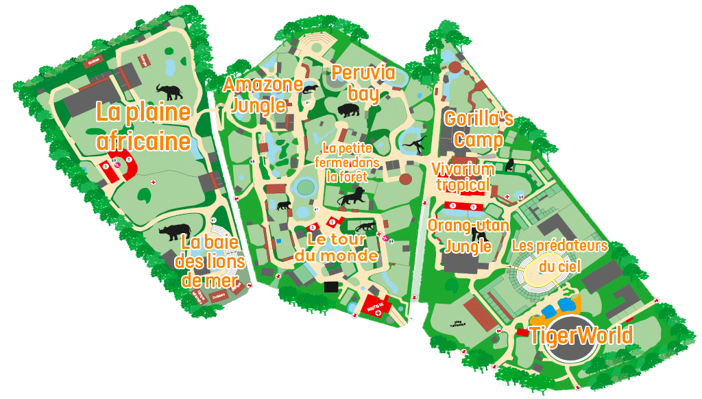 Plan du parc du zoo d'Amnéville - Instinct Animal